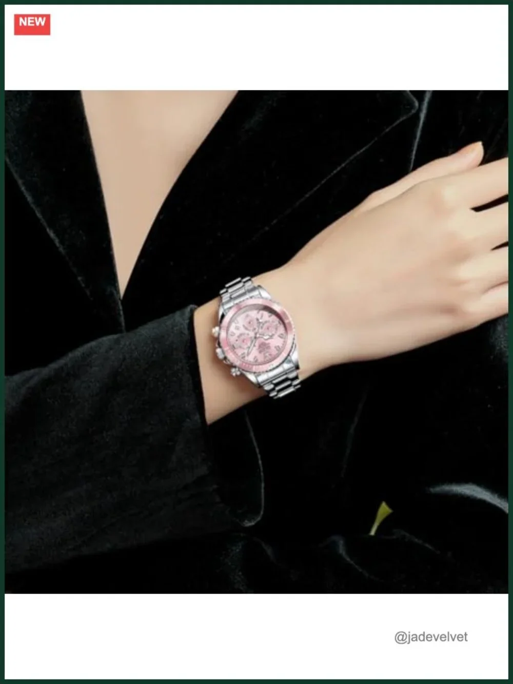 Women's Stainless Steel Chronograph Analog Quartz Luminous Diamond Watch